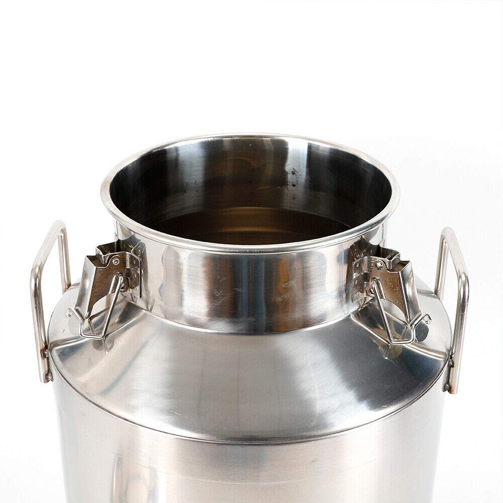 50L/13.25Gal Stainless Steel Milk Can with Silicone Seal - Food Grade Transport Barrel for Milk, Oil, Wine & Liquids - Ideal for Farm, Brewery & Commercial Use