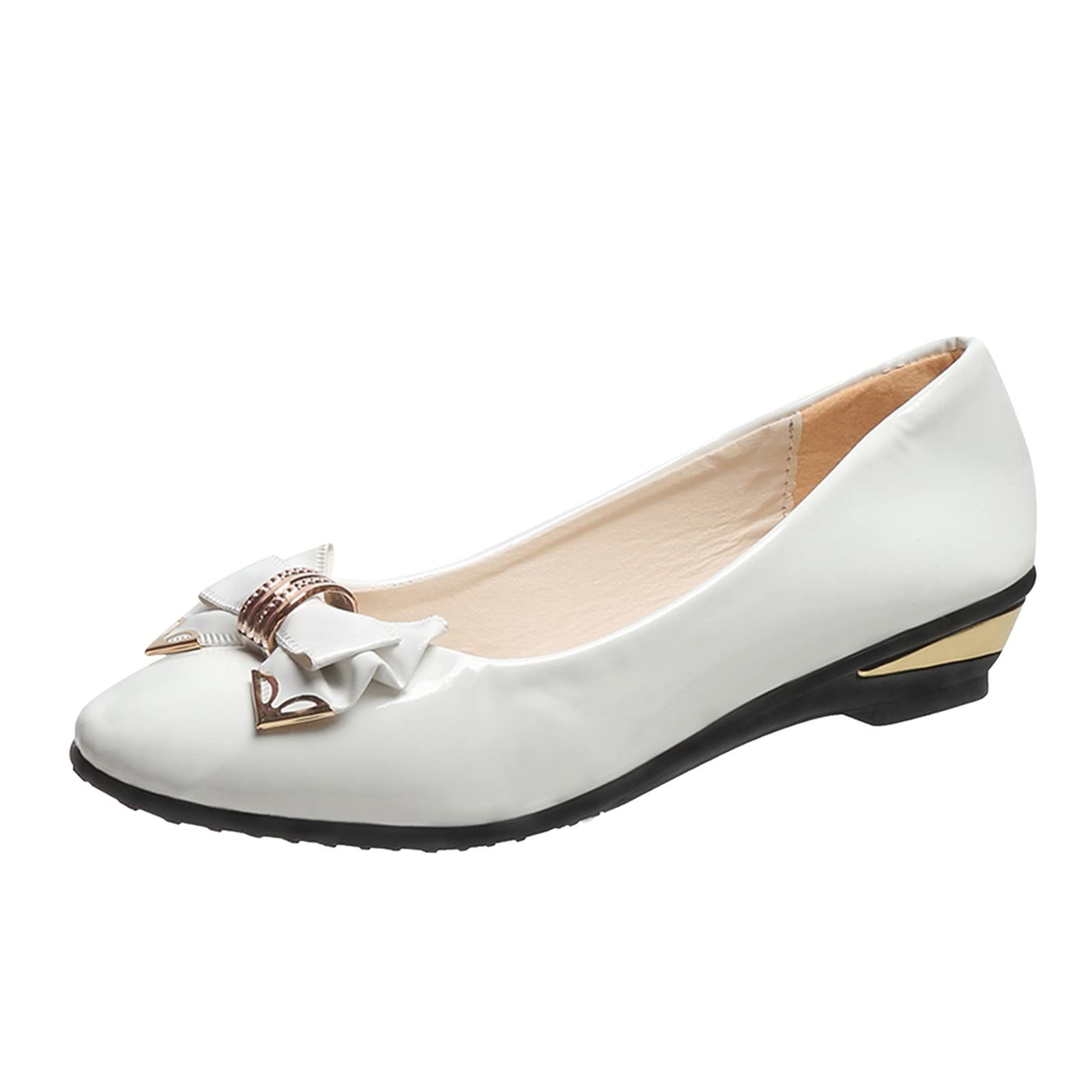 Women's Wedge Sandals Size 8 - Summer Casual Shoes with Bow & Metal Accents, Low Heel & Wide Width - Perfect for Beach, Vacation & Everyday Wear