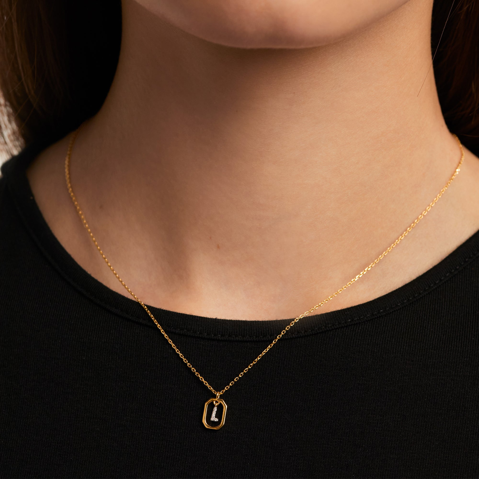 18ct Yellow Gold Vermeil Mini Letter L Necklace - Dainty Initial Pendant for Women - Perfect Gift for Birthday, Anniversary & Valentine's Day - Everyday Jewelry & Layering Necklace