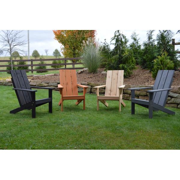 Premium Western Red Cedar Modern Adirondack Chair - Weather-Resistant Outdoor Patio Furniture for Garden, Poolside & Backyard Relaxation