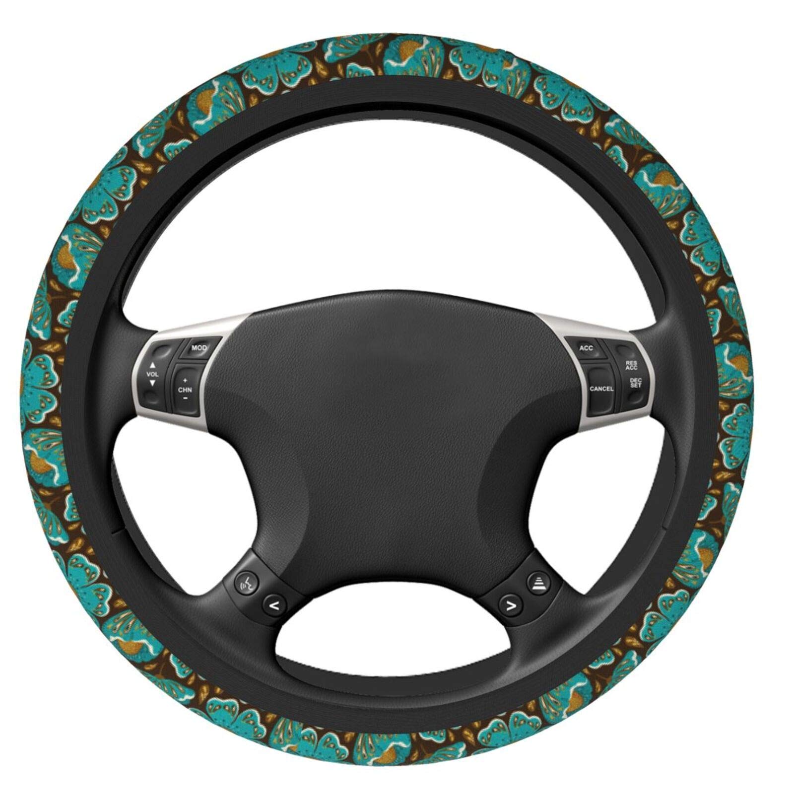 Floral Car Steering Wheel Cover - Universal 15 Inch Non-Slip Auto Accessory for Women & Men | Perfect for Daily Commute & Road Trips