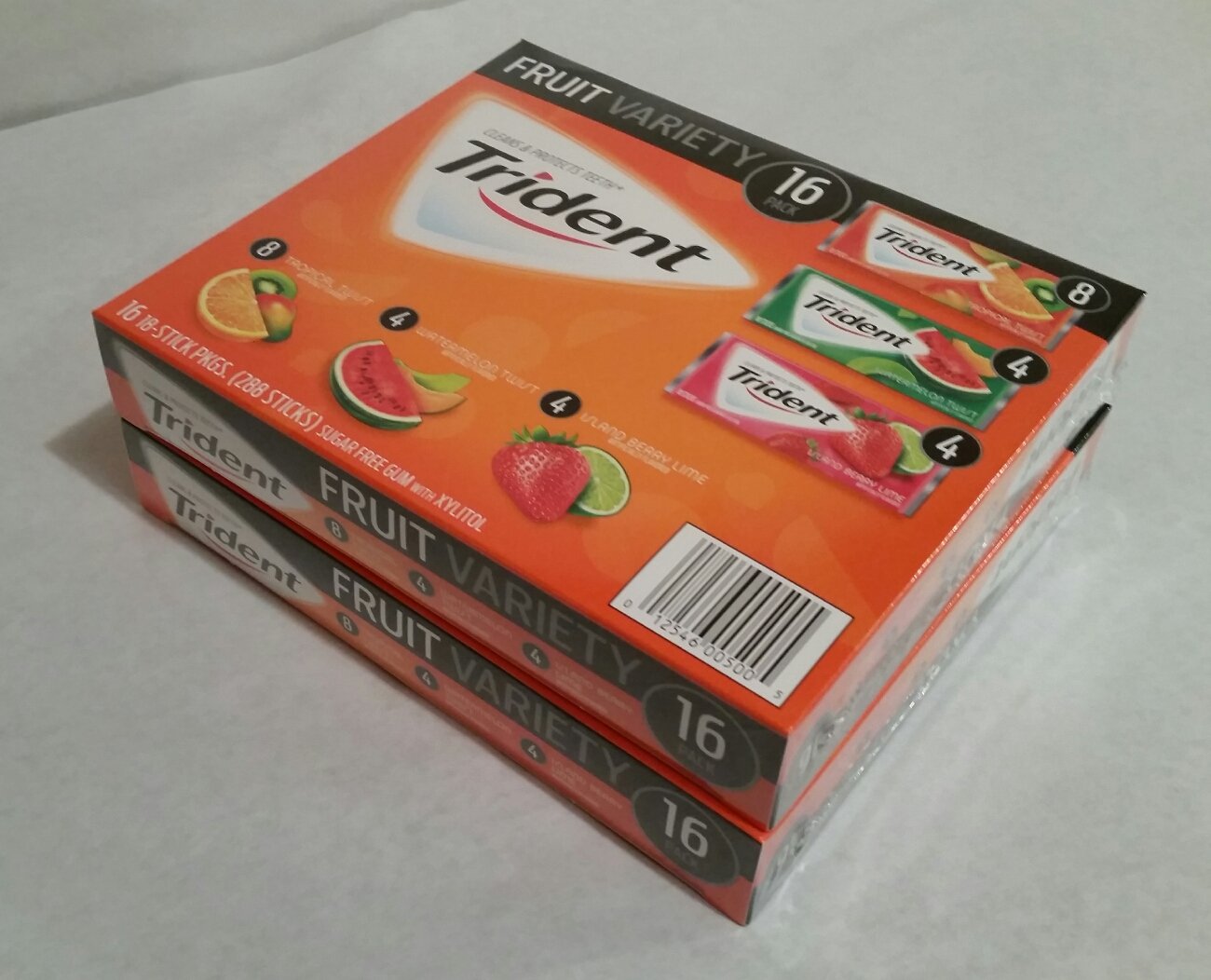 Trident Fruit Variety Pack - 32 Packs (576 Pieces) | Assorted Fruit Flavors | Perfect for Office Snacks, School Lunches & On-the-Go Treats