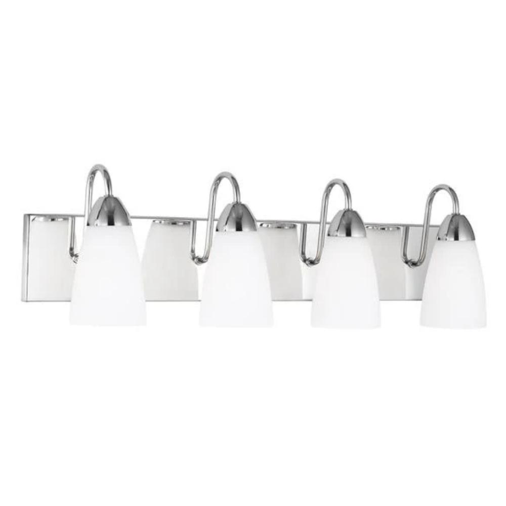 Barton 4-Light Bathroom Vanity Light Fixture - Modern LED Wall Sconce for Makeup Mirror Lighting, Bedroom & Dressing Room Decor