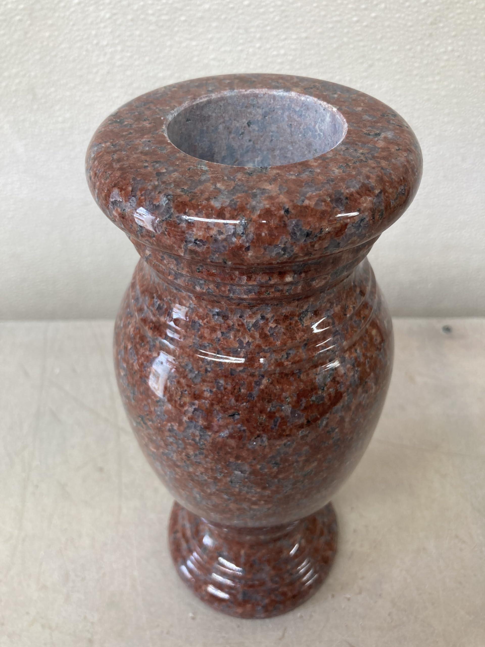 Handcrafted Polished Turned Granite Vase 4