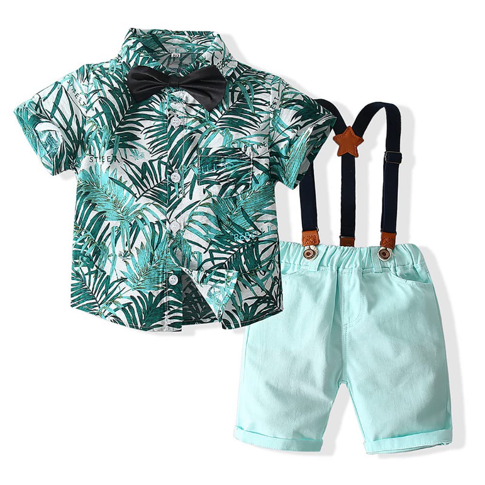 EFINNY Baby Boy Summer Outfit - Floral Short Sleeve Shirt & Shorts Set | Hawaiian Style Toddler Clothes for Boys | Perfect for Beach Vacations, Family Photos & Outdoor Play