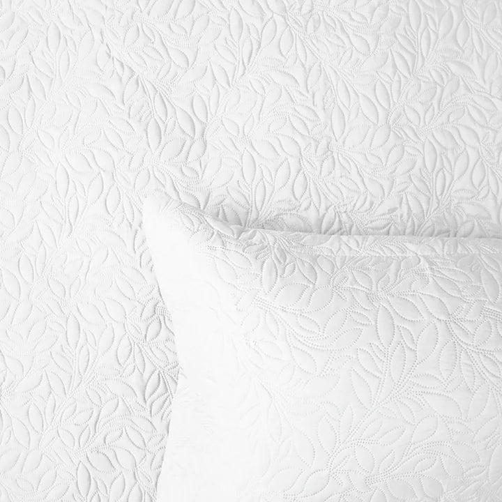 Botanica White Coverlet Set By Bambury - Luxury Bedding for Master Bedroom & Guest Room - Soft & Breathable Cotton Quilt Set for All Seasons