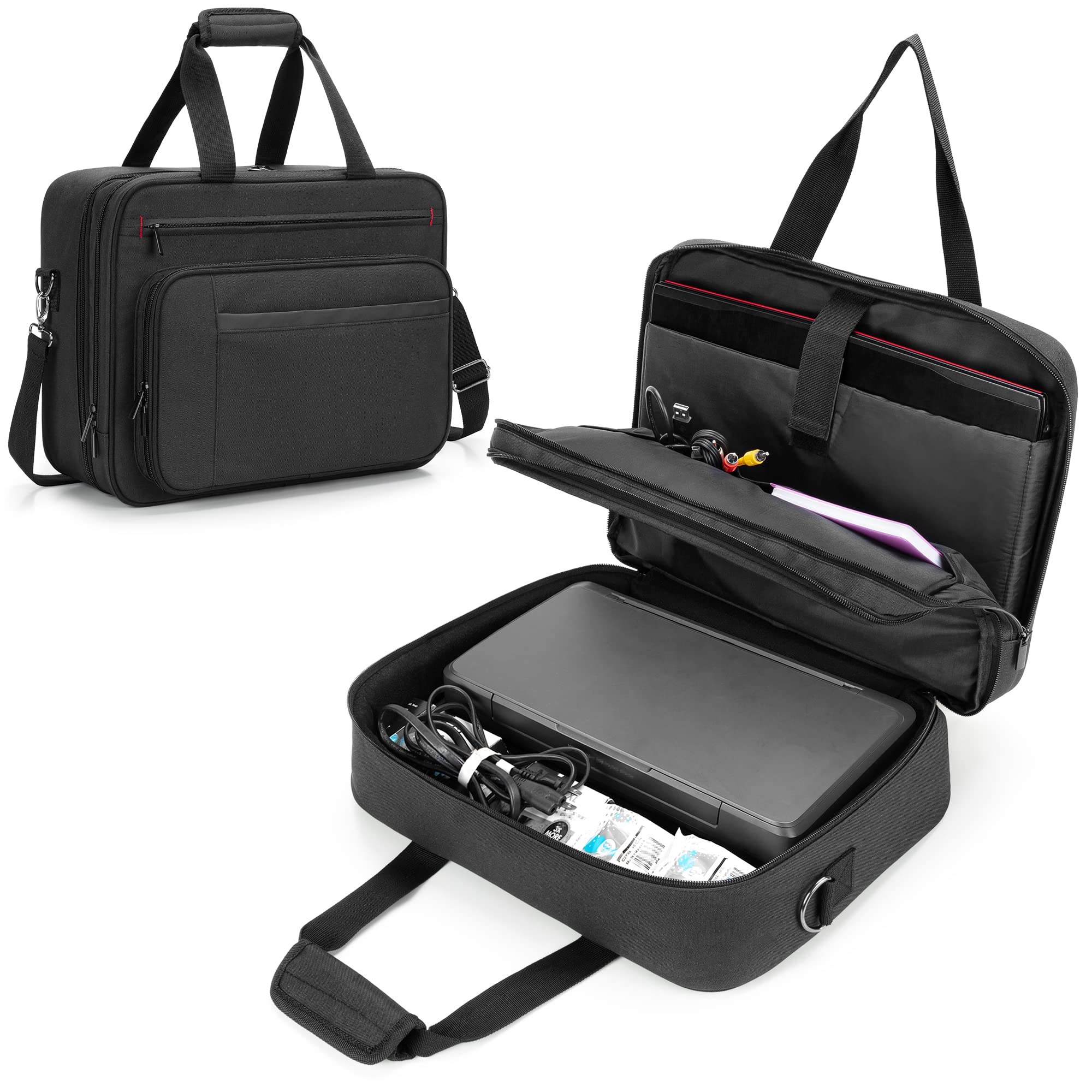 Double-Layer Portable Printer Storage Bag for HP Tango/Tango X & Officejet 250/200 - Compatible with 15.6