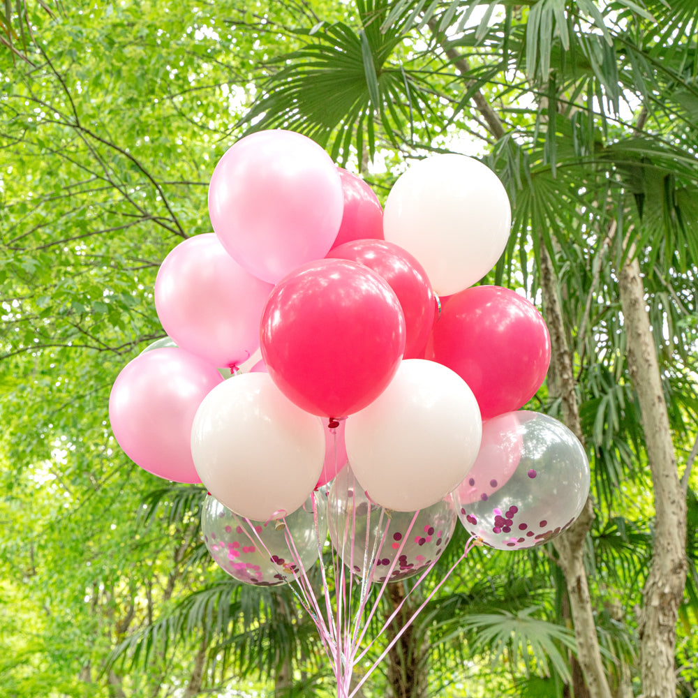 Balloonify Pink Confetti Balloon Set - 20 Pieces Party Decorations for Birthdays, Weddings & Baby Showers - 1 Count Box