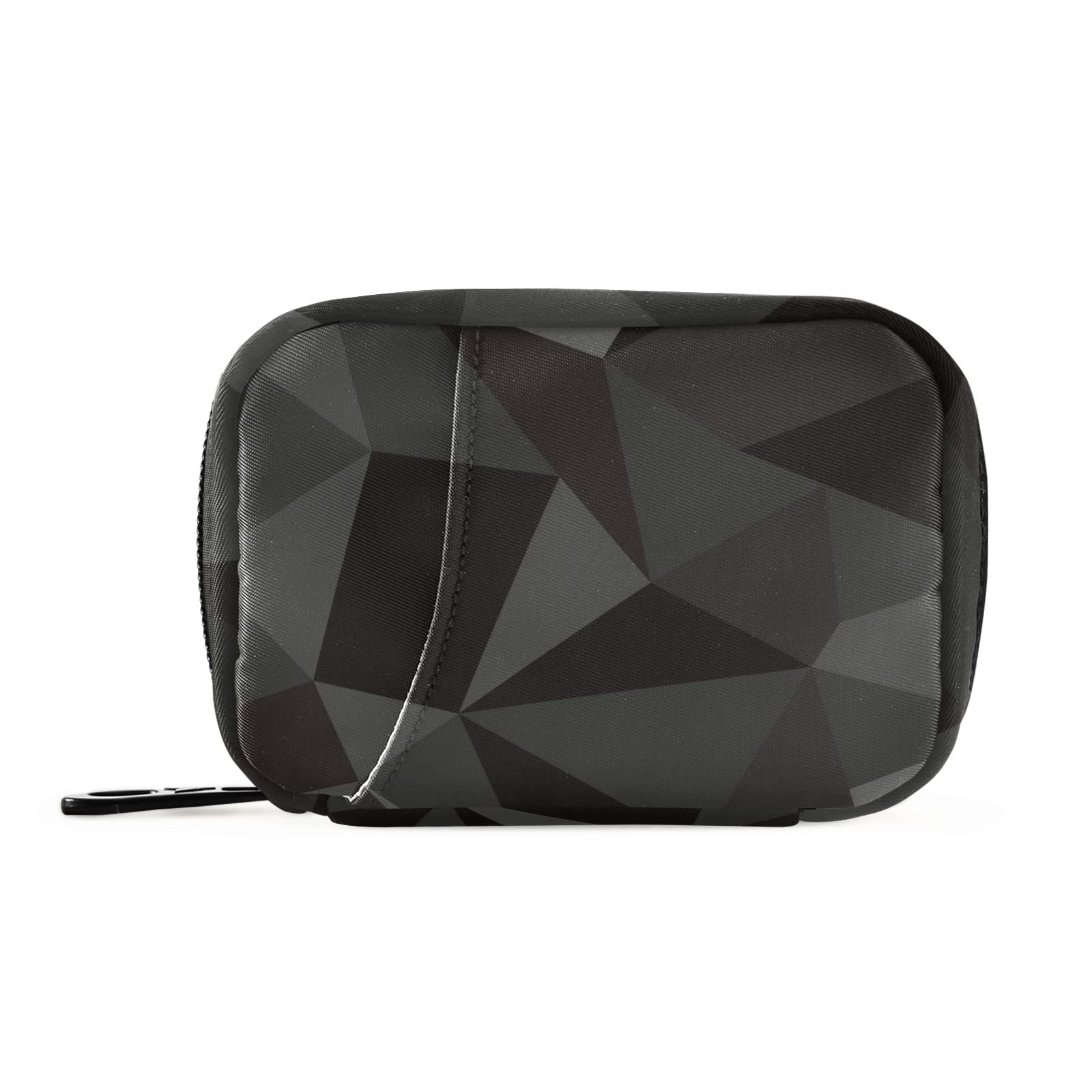Eyanle Black Geometric Travel Pill Organizer - Weekly 7-Day Small Pill Box Case with Compartments, Portable Vitamin & Medication Holder for Daily Use - Perfect for Travel, Work, and Home Organization