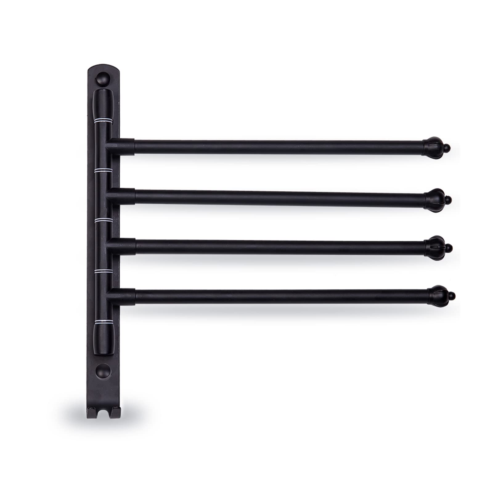 Stainless Steel Rotatable Wall-Mounted Towel Rack for Bathroom - Space Saving Bath Towel Holder with 360° Rotation, Silver/Black (Black, One Size) - Perfect for Small Bathrooms, Showers & Laundry Rooms