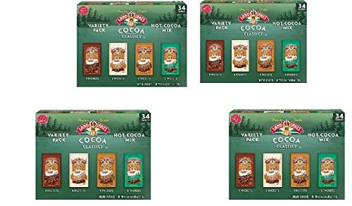 Land O' Lakes Cocoa Classics Variety Pack - 34 Count Hot Chocolate Mix (4 Pack) | Rich & Creamy Instant Cocoa for Winter Warmth, Holiday Gifts & Cozy Family Moments