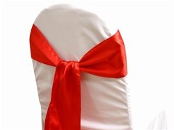 150 Pieces Red Satin Chair Sashes with Bows - Elegant Wedding Chair Covers, Party Decorations & Event Supplies for Banquets, Receptions, and Special Occasions