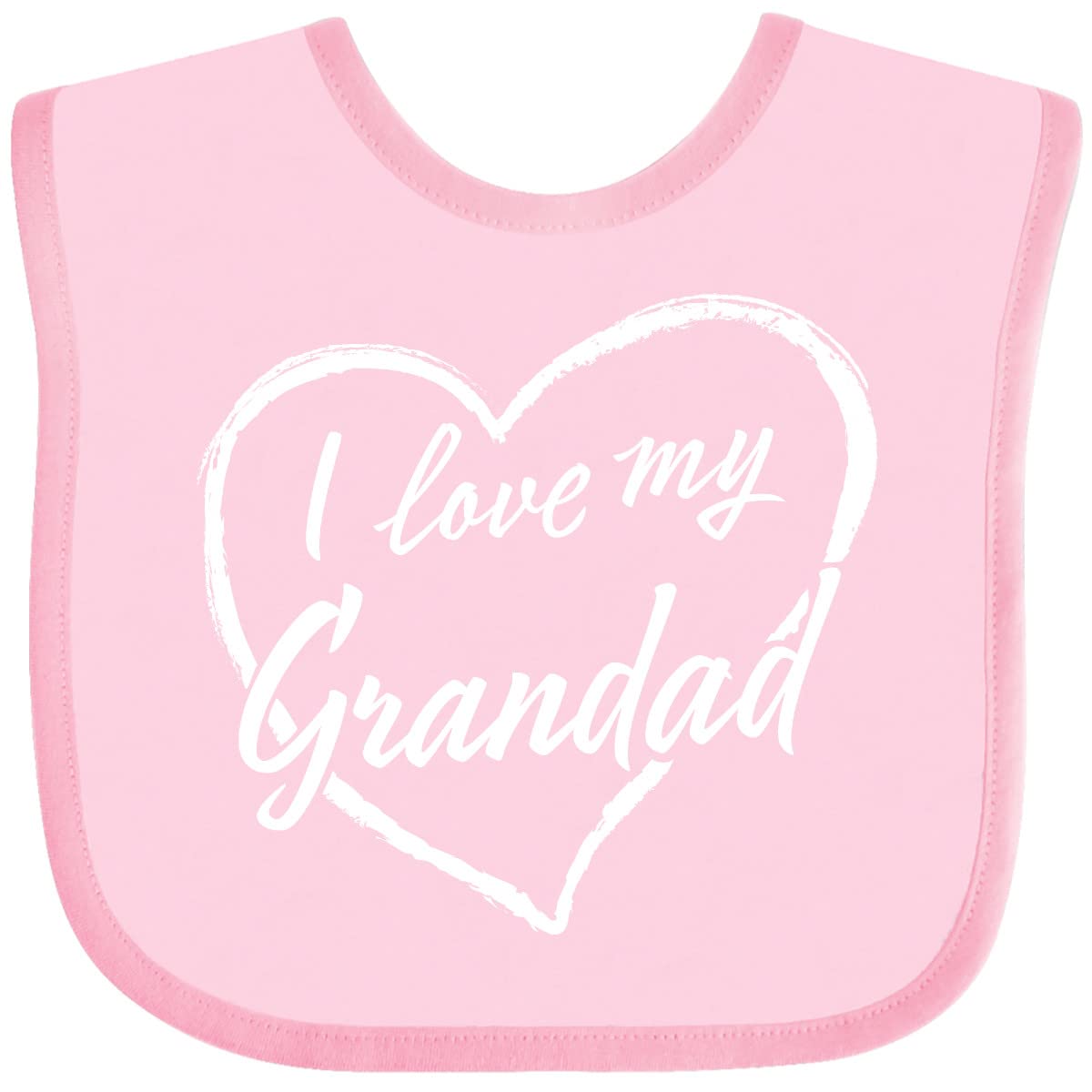 Inktastic I Love My Grandad White Chalk Heart Baby Bib - Cute Gift for Grandparents Day, Baby Showers & Family Bonding Moments