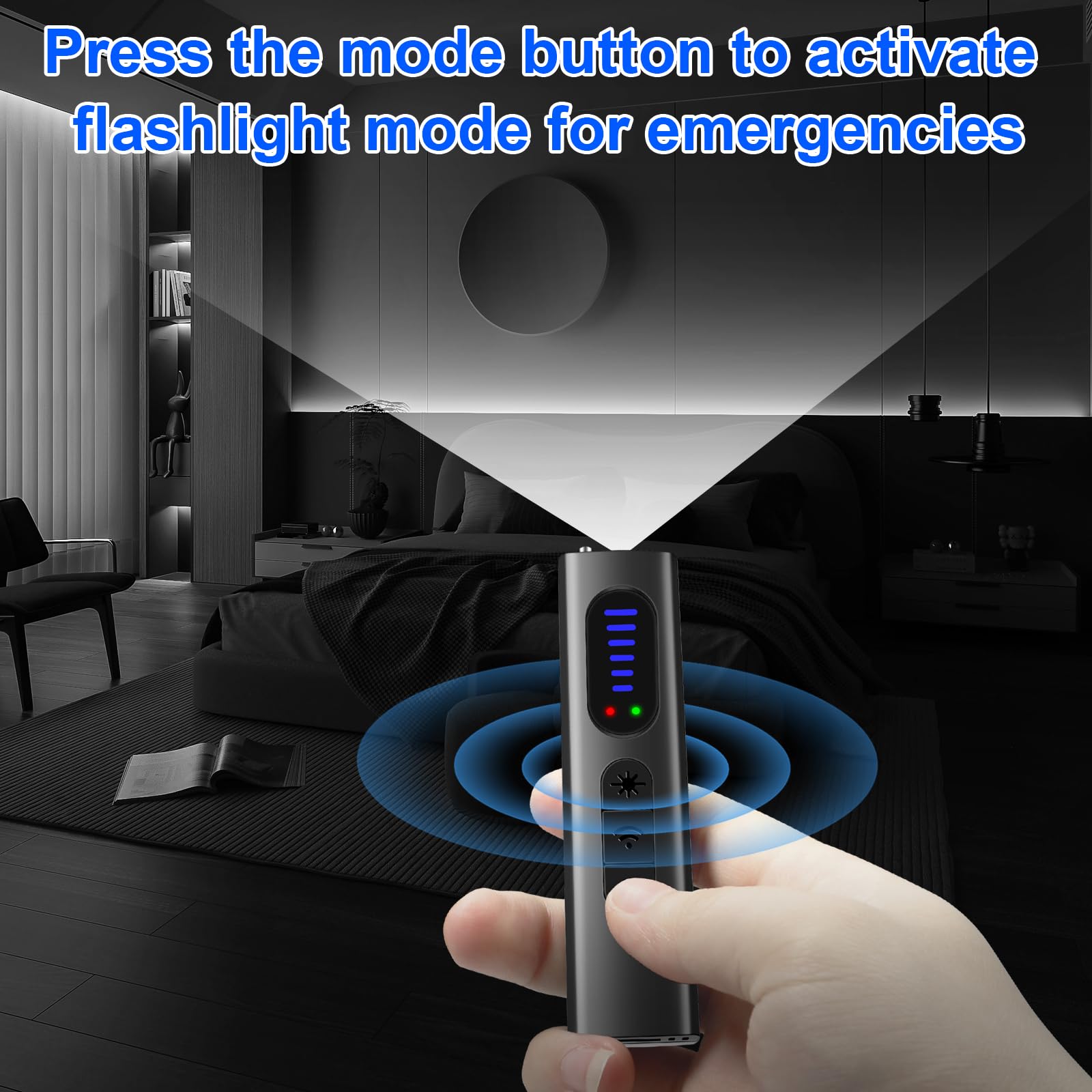 TANGMI Bed Bug Detector - Hidden Camera & GPS Tracker Finder with Magnetic Field Detection, Anti-Theft Alarm, Sound & Vibration Alert - Perfect for Travel, Hotel Rooms & Home Security