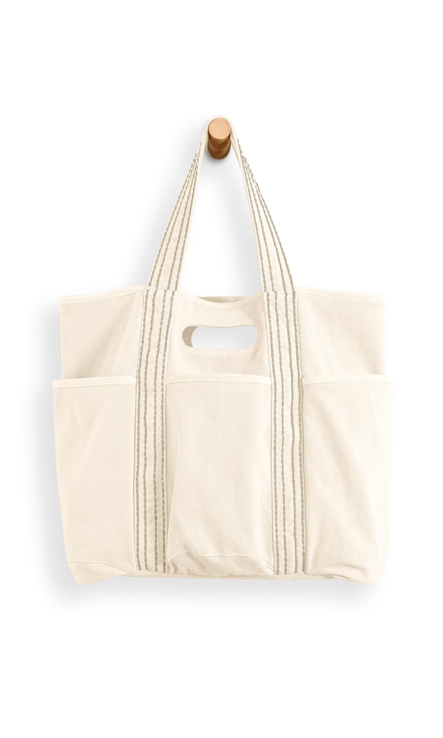 ODODOS 29L Oversized Canvas Tote Bag - Large Capacity Open Top Shoulder Bag for Women & Men - Perfect for Gym, Workout, Shopping, Beach Travel & Everyday Use