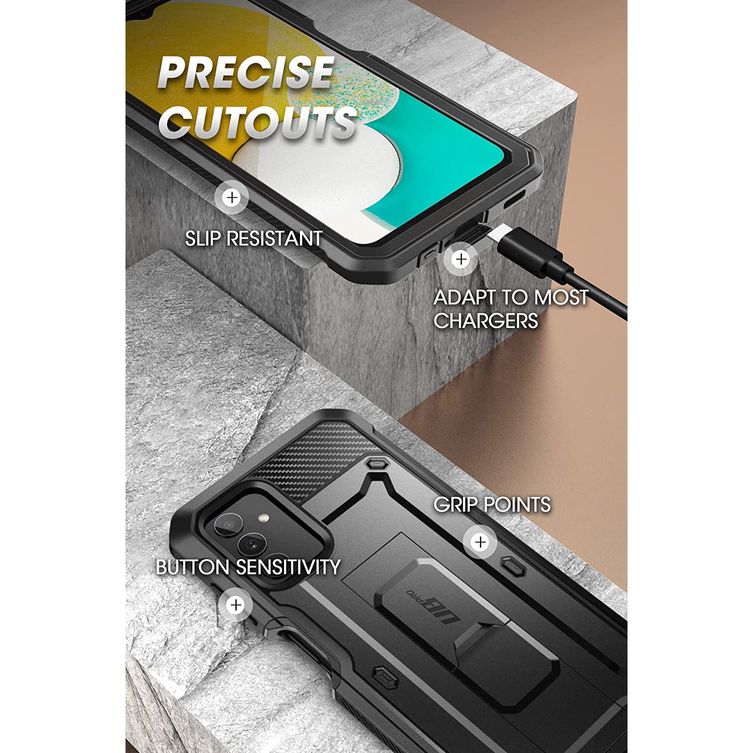 Samsung Galaxy A13 Case - Unicorn Beetle Pro Rugged Holster Protective Cover (Black) | Shockproof, Military-Grade Protection for Everyday Use & Outdoor Activities