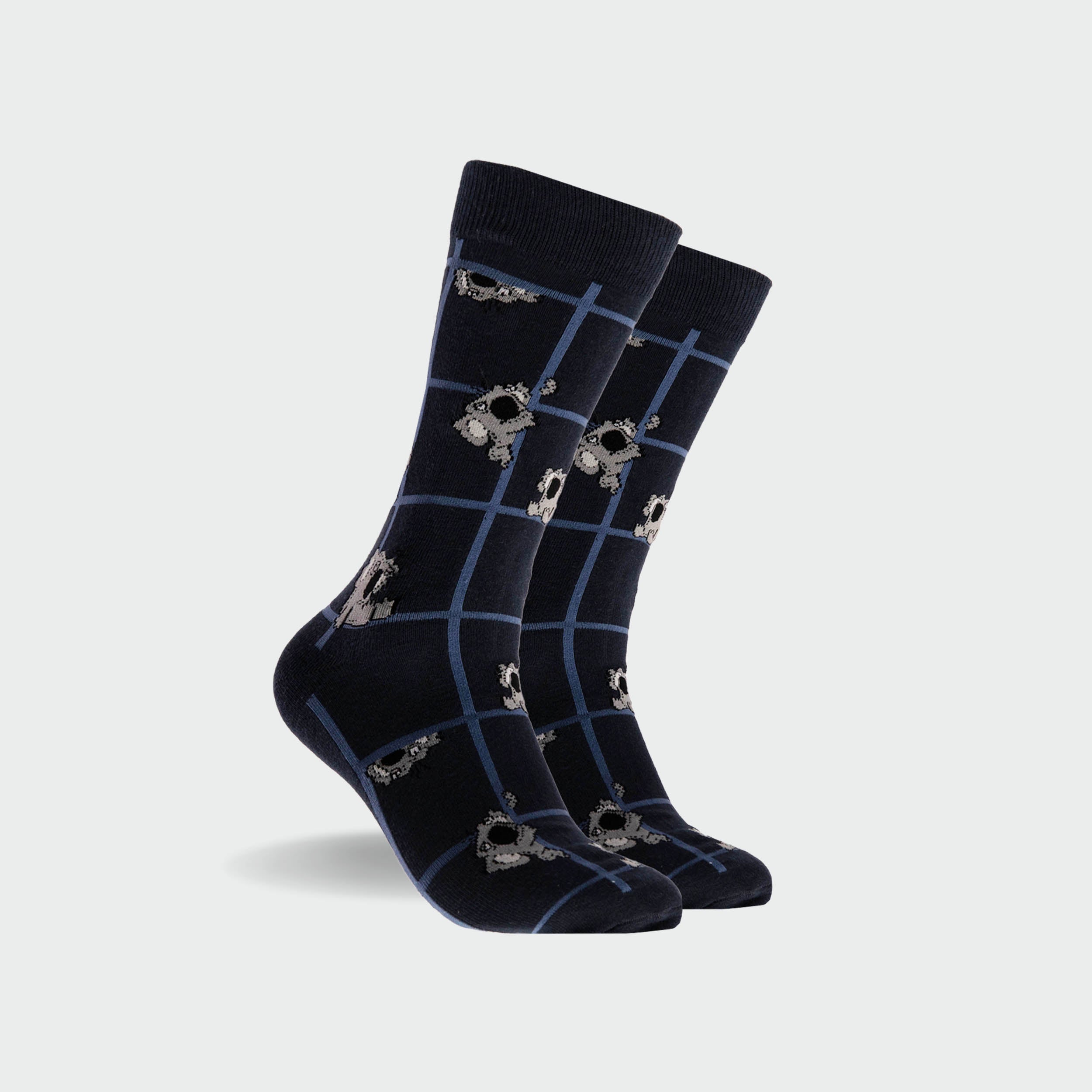 Men's Aussie Animals Cotton Crew Socks 5-Pack - Black | Comfortable & Durable Casual Socks for Everyday Wear, Work & Outdoor Activities
