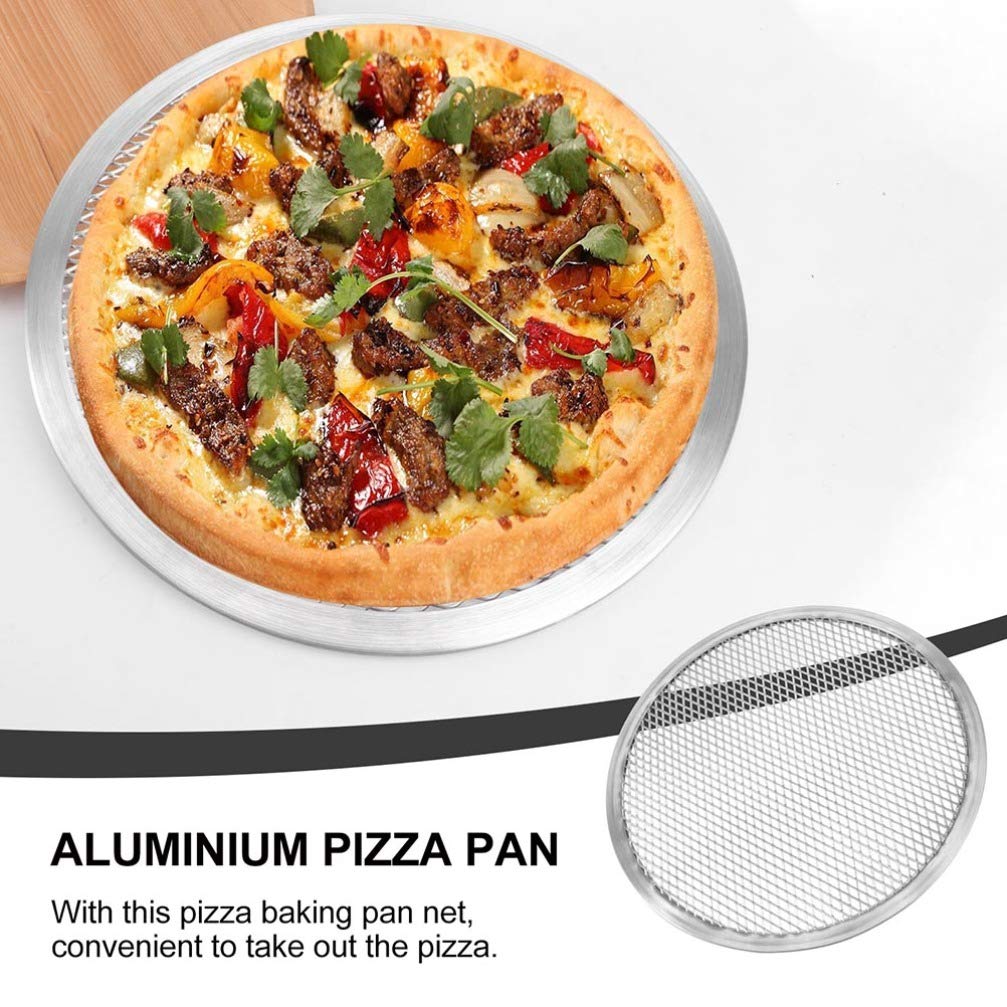 NUOBESTY 2-Pack 16 Inch Aluminum Pizza Baking Screen - Nonstick Seamless Round Mesh Pizza Pan for Oven Baking | Perfect for Homemade Pizza, Restaurant Use & Commercial Kitchens
