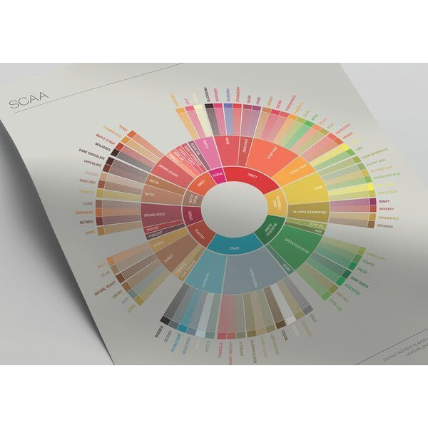 Coffee Taster's Flavor Wheel Chart - SCAA Certified Aroma & Taste Guide for Coffee Professionals - Perfect for Baristas, Roasters & Home Brewing Enthusiasts