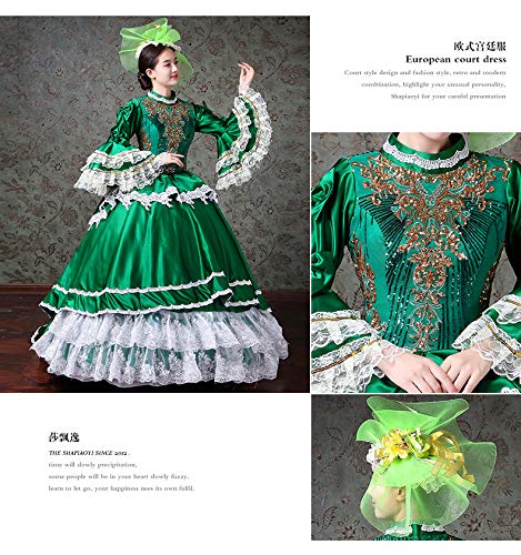 Victorian Renaissance Queen Costume for Women - Elegant Rococo Long Dress for Cosplay, Halloween & Historical Reenactment