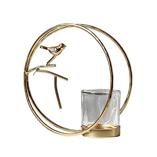 JJSPP Geometric Gold Glass Candle Holder for Cup Candles - Elegant Home Decor, Wedding Centerpiece & Tabletop Candlestick - Perfect for Romantic Dinners, Holiday Decorations and Special Occasions