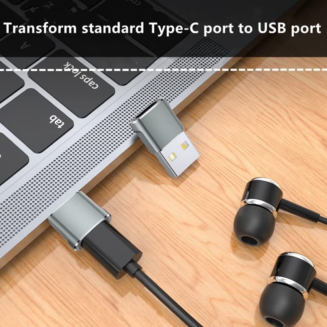 Vklopdsh 4 Pack USB C Female to USB Male Adapter, Type C to USB Converter for iPhone 13 Pro Max, MacBook, iPad - Fast Charging & Data Sync for Home, Office, Travel