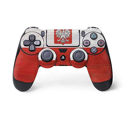 Custom PS4 Controller Skin - Poland Flag Distressed Design Gaming Decal | Protective Vinyl Cover for Playstation 4 Joystick | Perfect for Gamers & Collectors