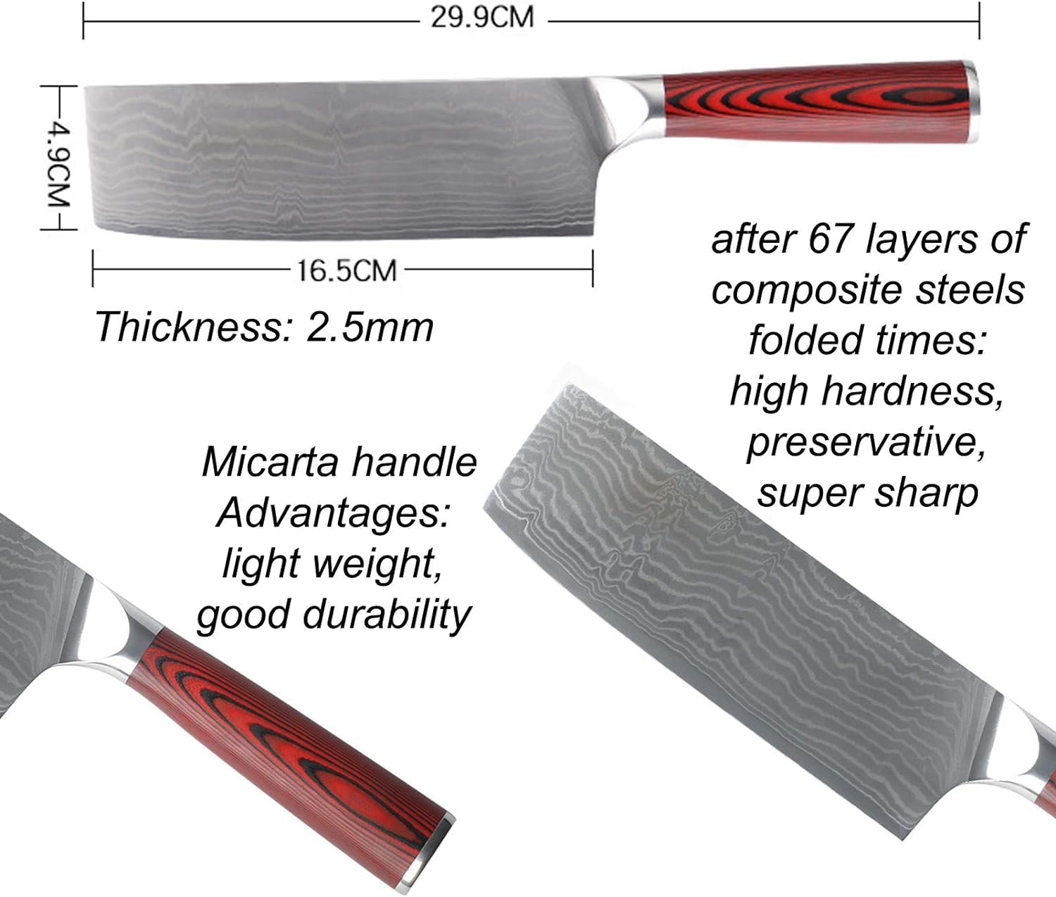 Jasni Professional 7-Inch Japanese Nakiri Knife - High Carbon VG10 Damascus Steel, Ultra Sharp 67-Layer Forged Blade - Perfect for Chopping Vegetables, Fruits & Sushi Preparation - Ideal for Home Chefs & Professional Kitchens
