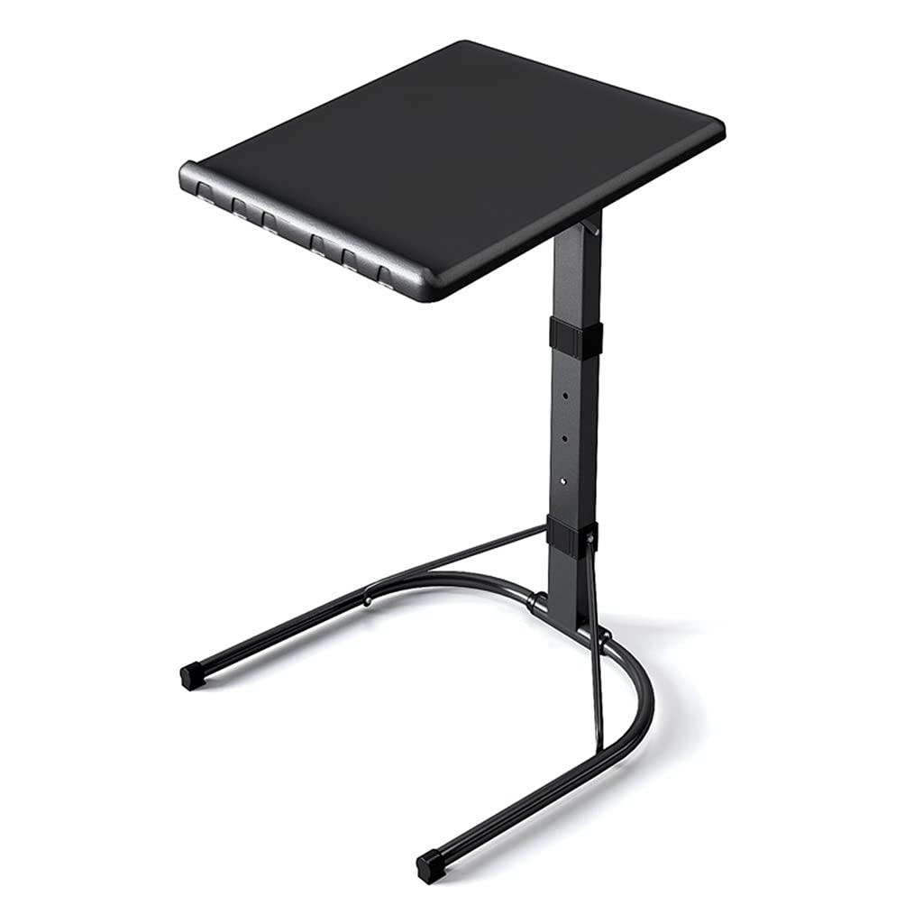 Adjustable Height Folding Laptop Table - Portable Computer Desk & Tablet Stand for Gaming, Work, or Study - Black Bedside Sofa Tray for Home, Office, Dorm Use