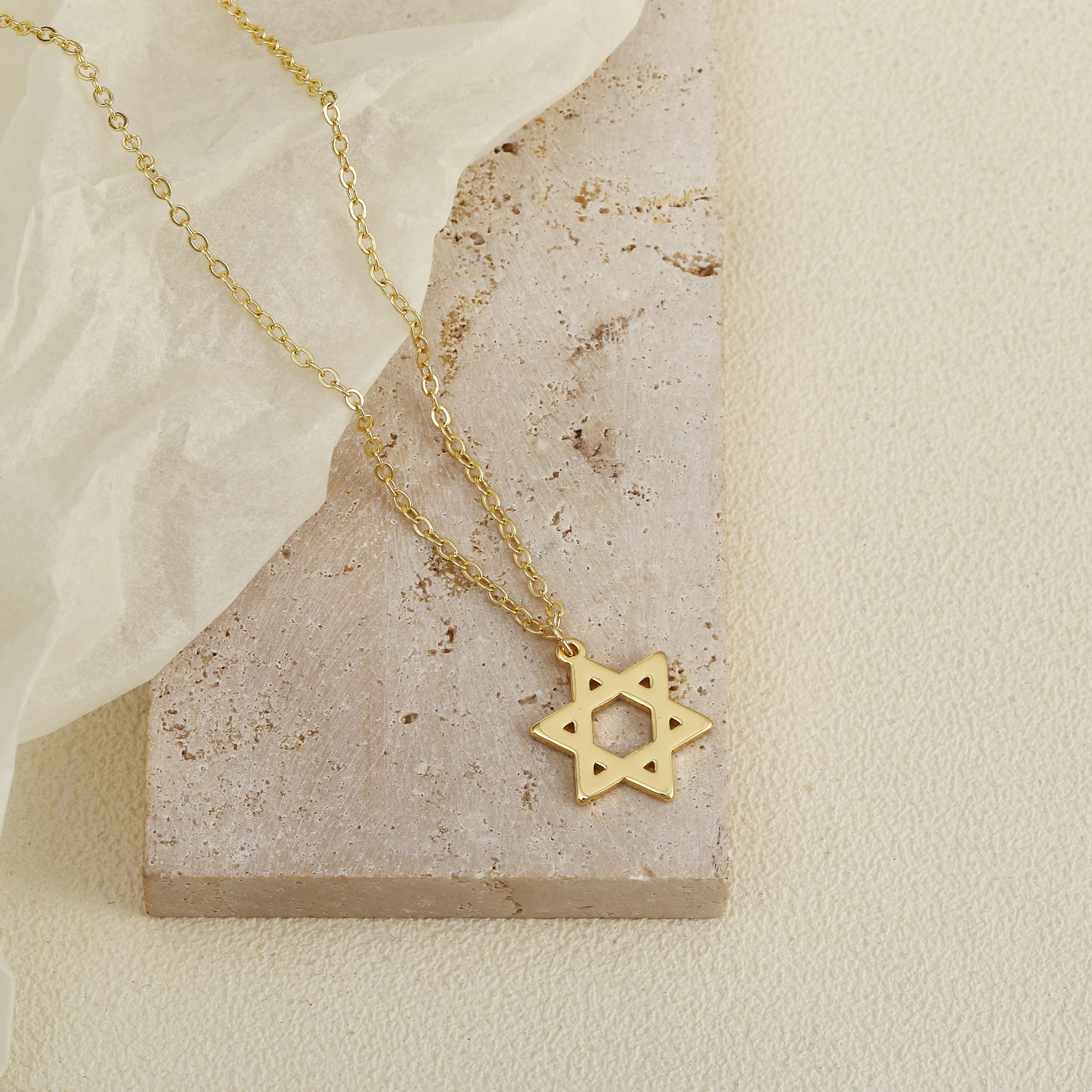 Tasiso 14K Gold Crescent Moon and Star Pendant Necklace for Women - Dainty Minimalist Long Chain Jewelry with Tiny Star Charm - Perfect for Everyday Wear, Date Nights & Special Occasions