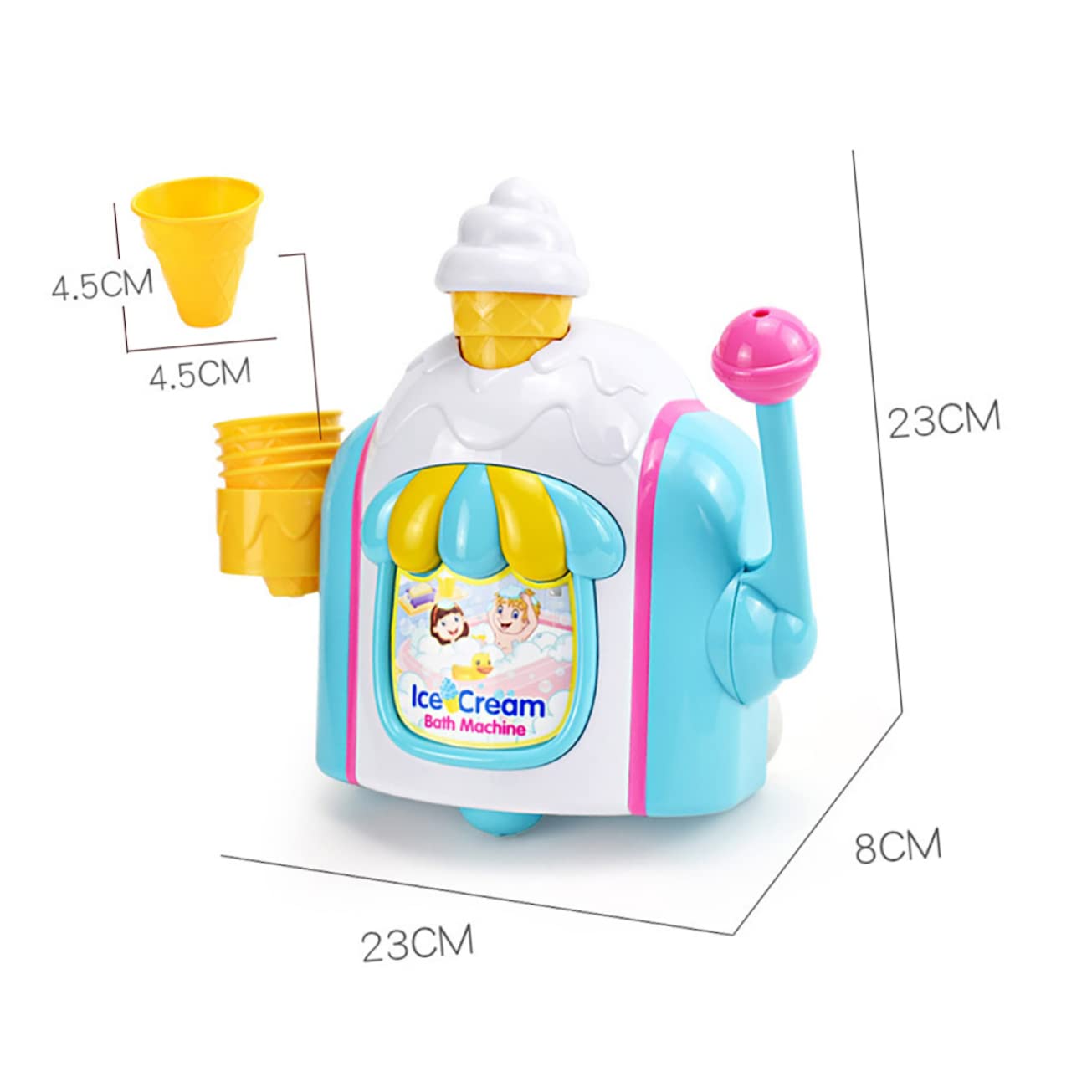 CIYODO 3-Pack Bubble Blower Toy Set for Kids - Ice Cream & Rocket Themed Bathtub & Outdoor Bubble Machine with Wands - Fun Bath Time, Pool Party, and Backyard Play Activity Toys