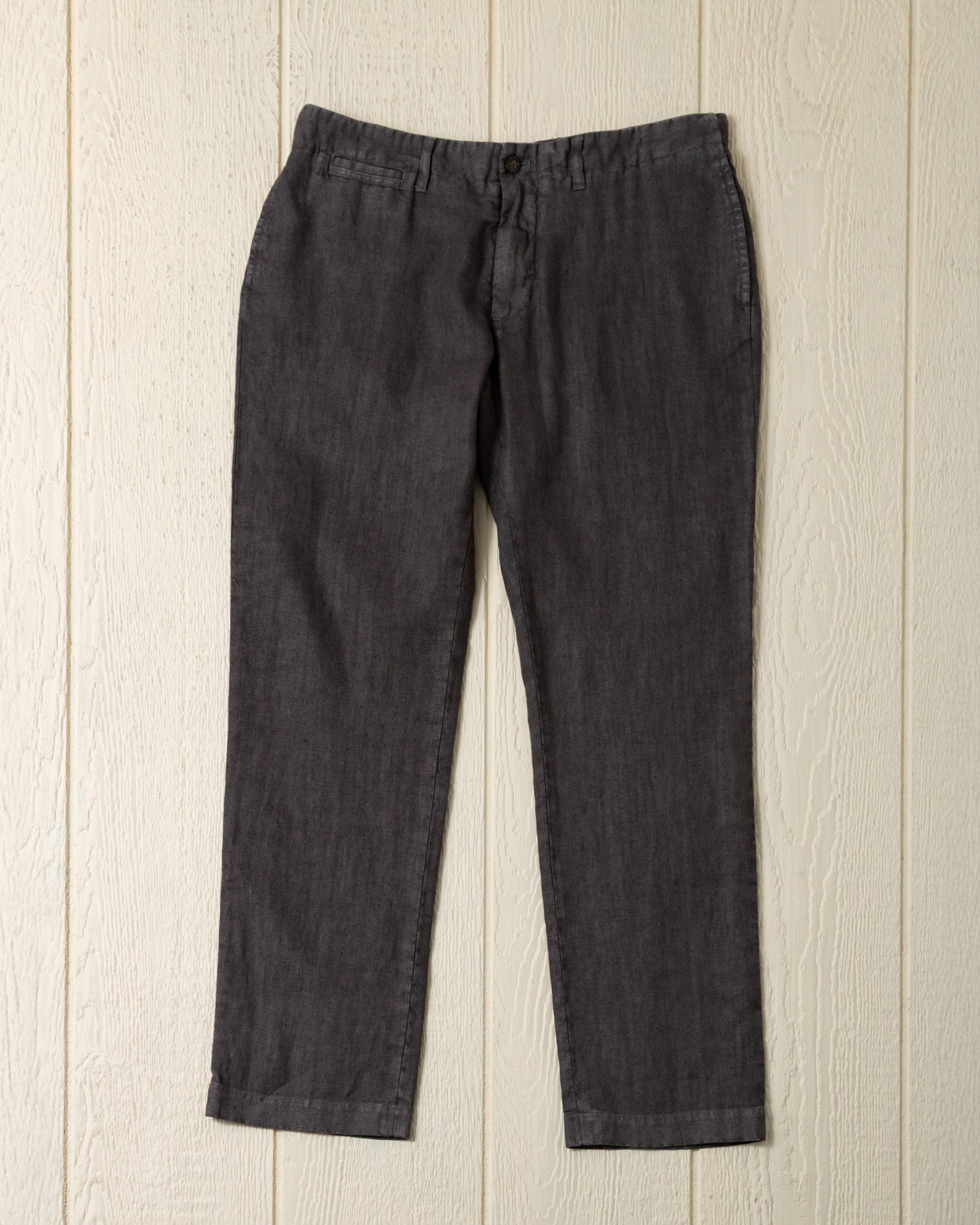 Garment Dyed Linen Camden Pant in Graphite - Comfortable & Stylish Men's Casual Trousers for Work, Travel & Everyday Wear