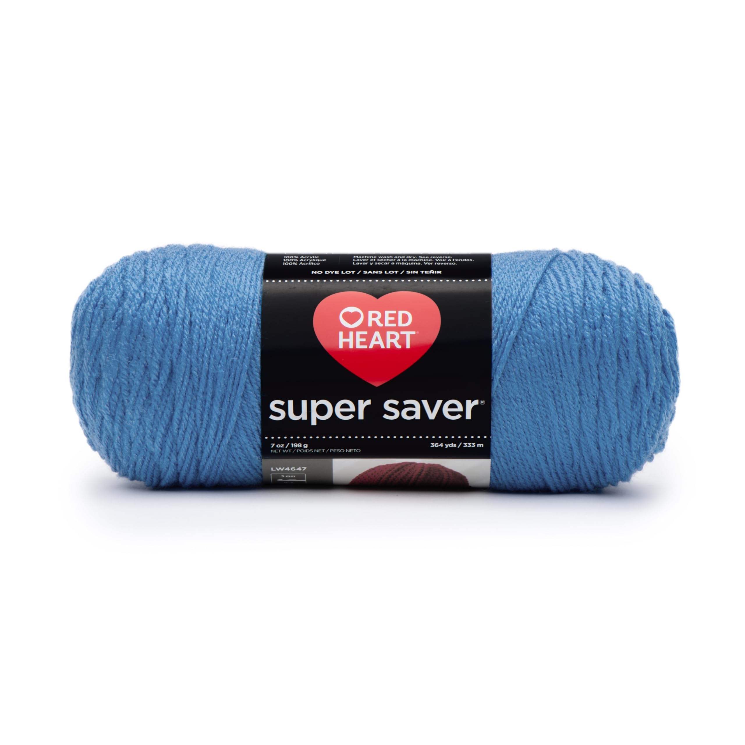 RED HEART Super Saver Yarn - Delft Blue | Soft Acrylic Yarn for Knitting & Crocheting | Perfect for Blankets, Scarves & DIY Crafts