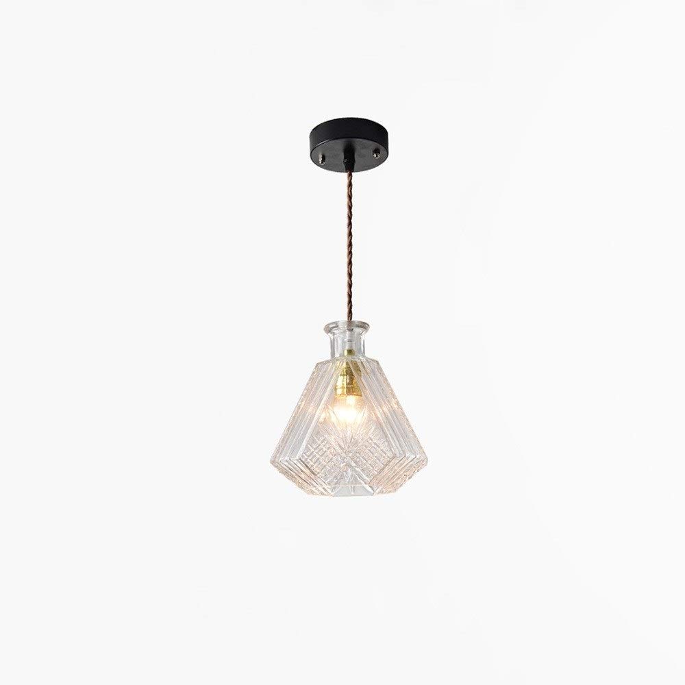 Modern LED Chandelier Lamp - Nordic Style Glass Pendant Light with E27 Socket, Transparent Carved Glass Shade for Ceiling Lighting - Perfect for Restaurant, Office, Bedroom, and Dining Room Decor