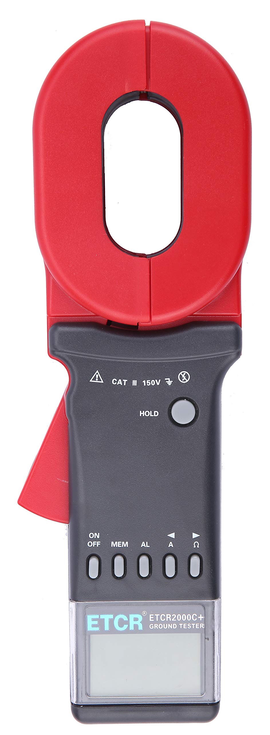 ETCR2000C+ Digital Clamp Ground Resistance Tester - 0.010Ω to 1200Ω Range, 0.00mA to 20.0A Current Measurement - Double Insulation Safety - Perfect for Electrical Maintenance, Industrial Safety Testing & Solar Panel Grounding Systems