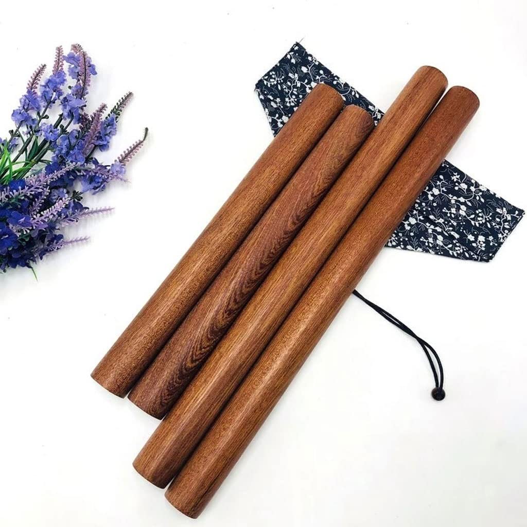 4-Piece Natural Wood Rolling Pin Set - Portable Solid Wood Dough Roller for Baking, Fondant Cake Decorating & Cooking | Kitchen Tool Accessories for Home Bakers & Pastry Chefs