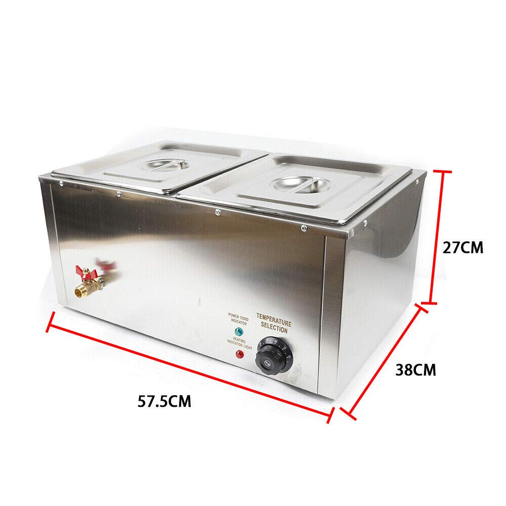 Electric Buffet Server Food Warmer - 2 Pan Stainless Steel Buffet Warmer with Lids, 850W 110V Table Steamer for Catering, Restaurants, Parties & Events - Perfect for Buffets, Banquets, and Large Gatherings