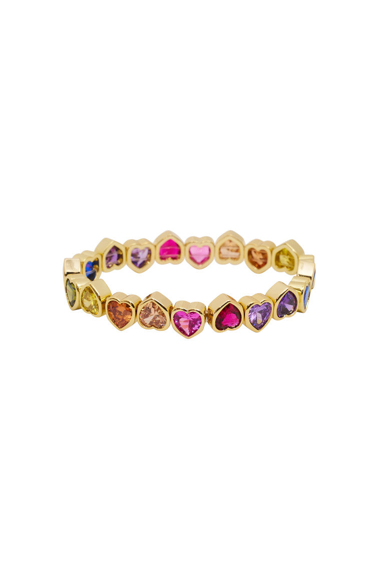 Erin Wachs Large Heart Stretch Bracelet - Adjustable Multi-Color Beaded Fashion Jewelry for Women - Perfect for Valentine's Day, Anniversaries & Everyday Wear