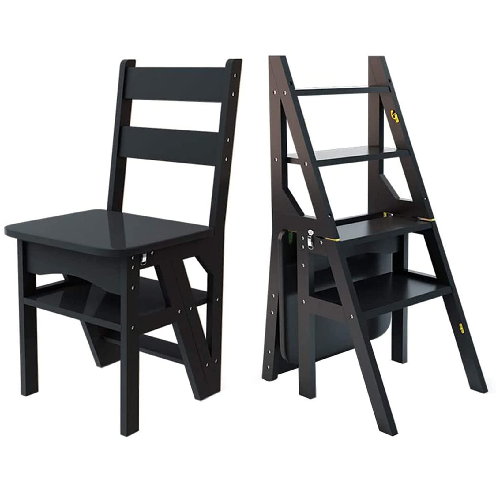 Multifunctional Wooden Step Stool for Home - Foldable Climbing Stool, Solid Wood Footrest, Bar Chair & Flower Stand - Perfect for Kitchen, Bathroom, and Indoor Use