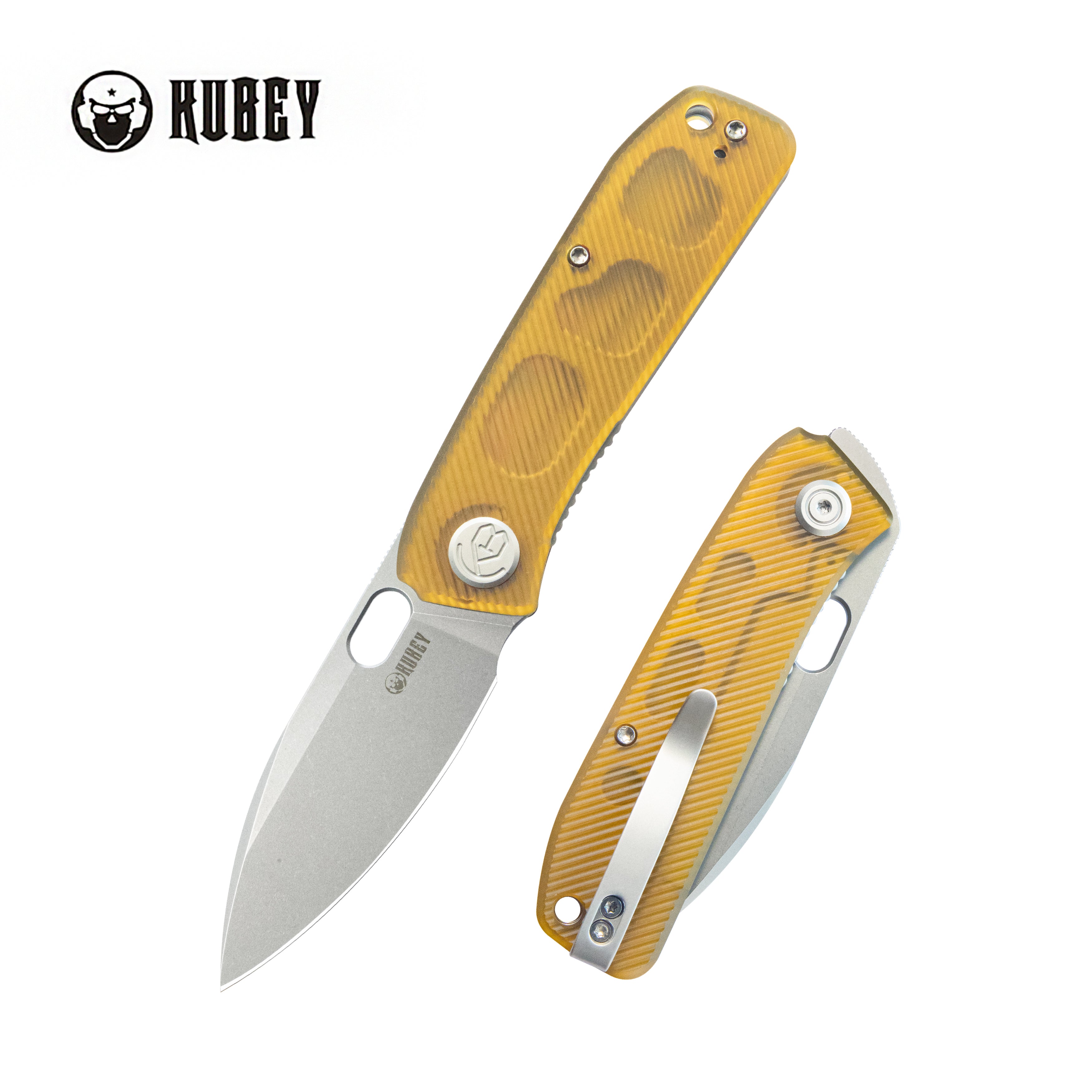 Kubey Hyde Liner Lock EDC Pocket Knife - Ultem Handle, 2.95
