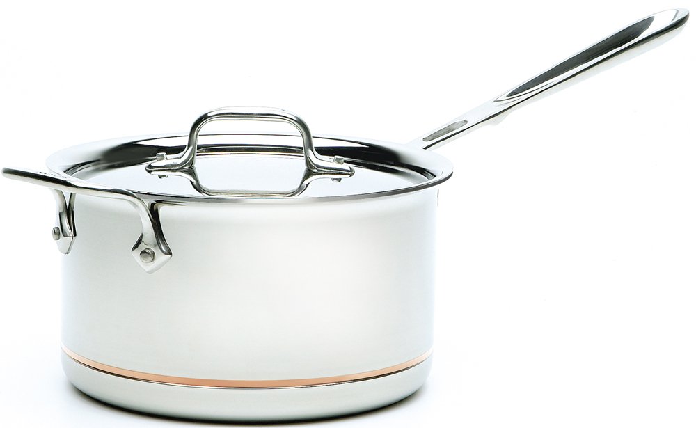 **All-Clad Copper Core 5-Ply Stainless Steel Sauce Pan 4 Quart – Induction & Oven Safe (Up to 600°F) – Premium Cookware for Sauces, Soups & Stews – Ideal for Home Chefs & Professional Kitchens**