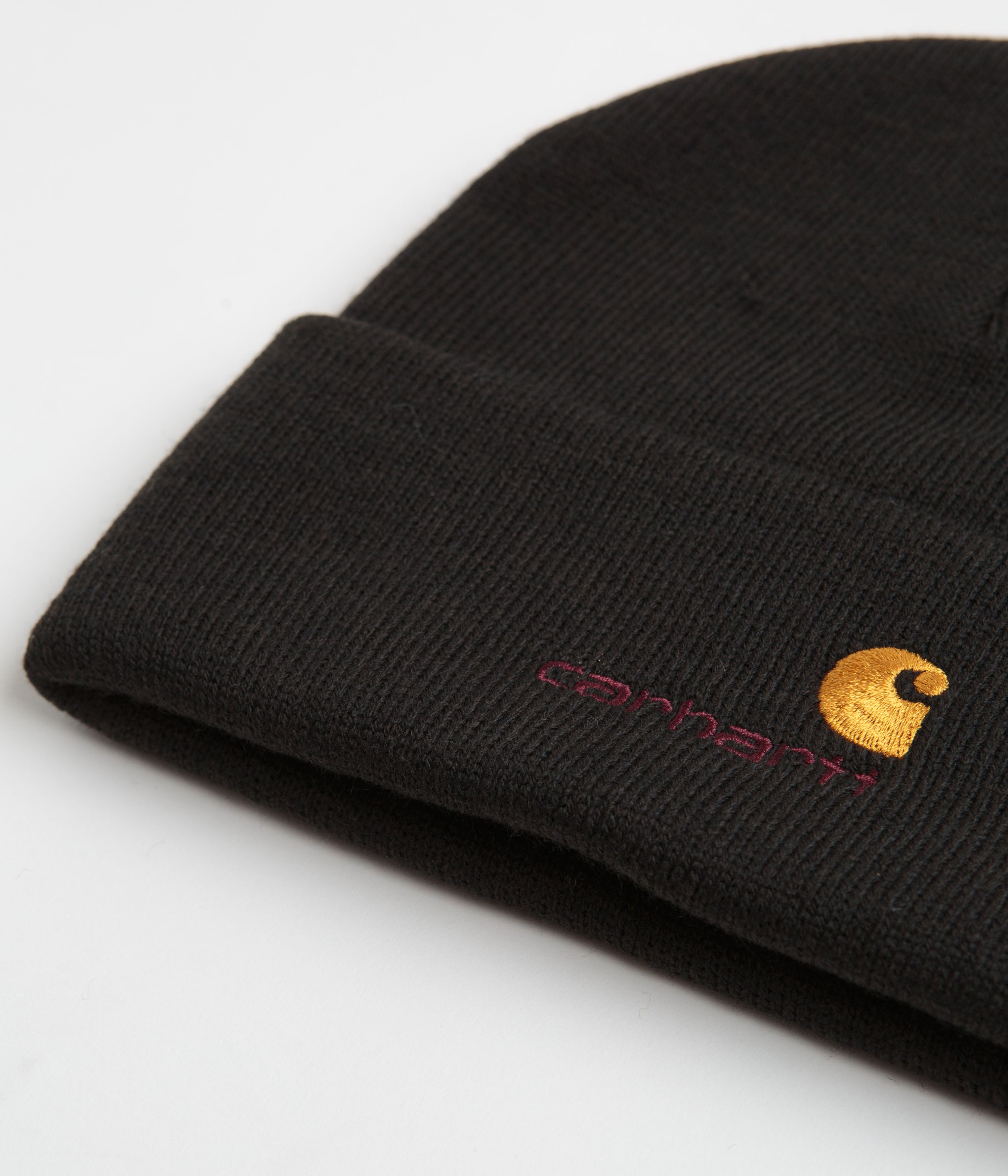 Carhartt American Script Beanie - Black Winter Hat for Men & Women - Warm Knit Skull Cap for Outdoor Activities, Hiking, and Cold Weather