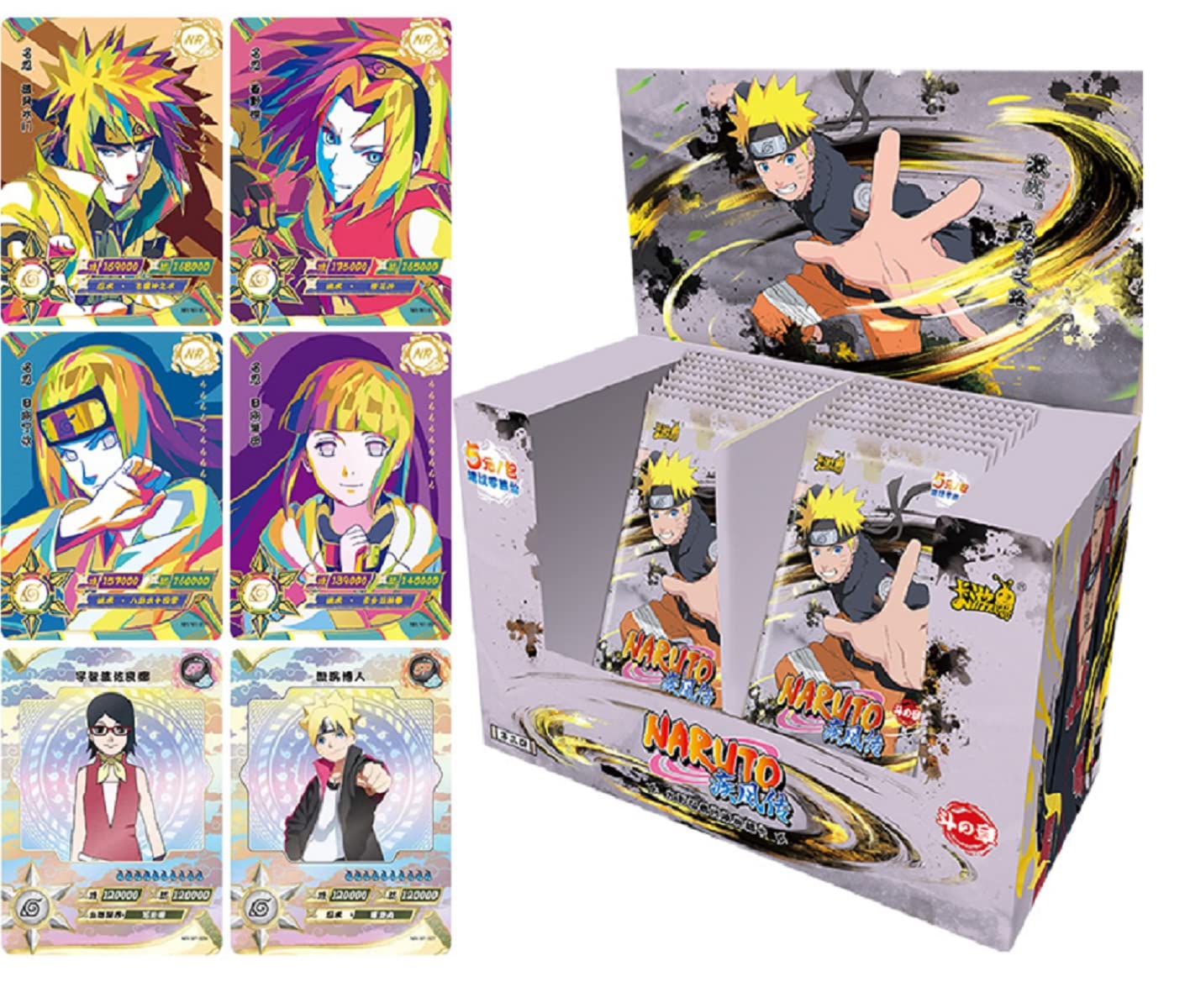 Naruto Ninja Cards Booster Box - Official Anime TCG CCG Trading Card Game (100 Cards, 20 Packs x 5 Cards) - Collectible Playing Cards for Battles & Deck Building | Perfect for Anime Fans, Tournaments & Gift Giving