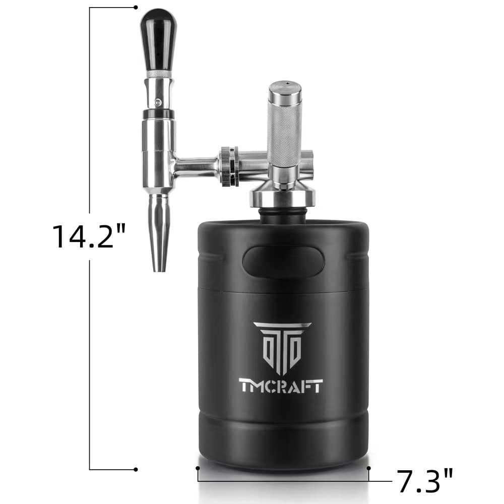 TMCRAFT 64oz Nitro Cold Brew Coffee Maker with Stainless Steel Stout Creamer Faucet & Pressure Valve - Home Brew Coffee Keg System for Barista-Grade Nitro Coffee at Home, Office or Cafe