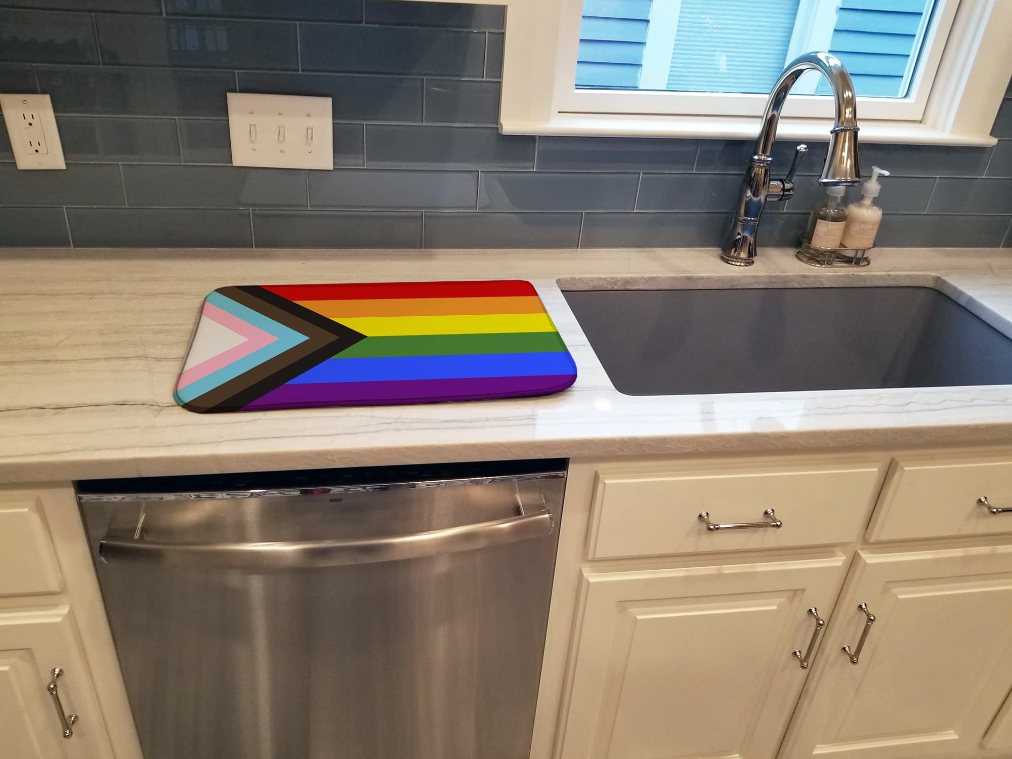 Gay Pride Dish Drying Mat 14x21