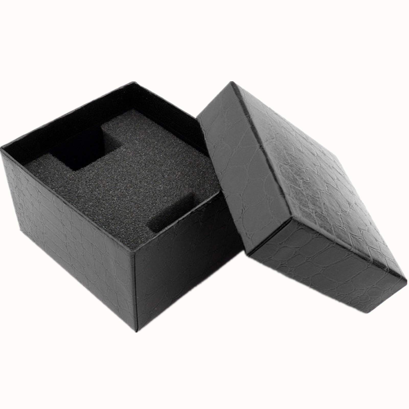 Premium Crocodile Leather Watch Box - Single Watch Storage Case for Men & Women - Elegant Jewelry Organizer for Bracelets & Bangles - Durable Gift Box for Watch Lovers (Black) - Perfect for Travel, Home Display & Luxury Watch Protection