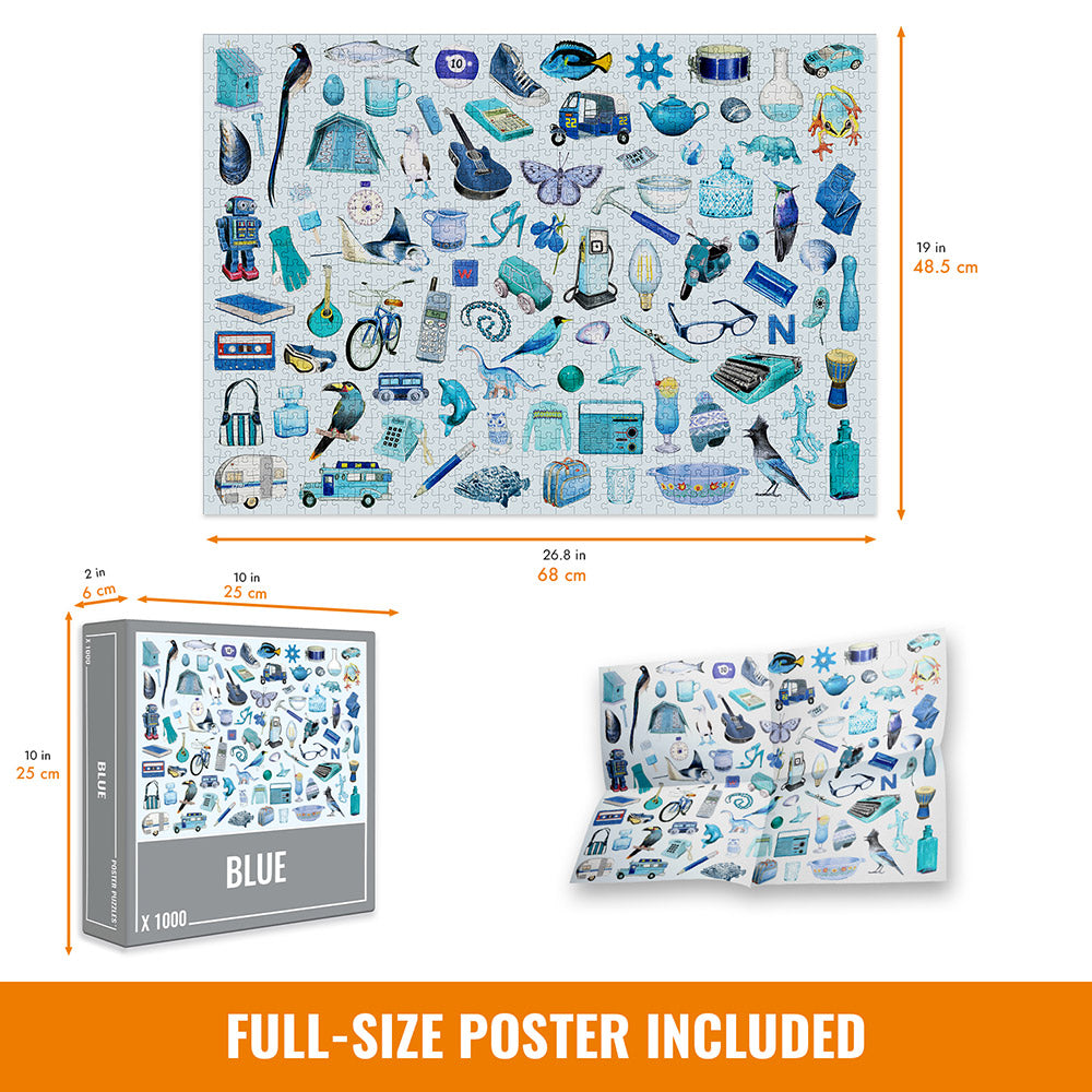 1000 Piece Blue Jigsaw Puzzle for Adults - Challenging Puzzle Game for Relaxation & Family Bonding | Perfect for Home Decor, Gifts & Stress Relief