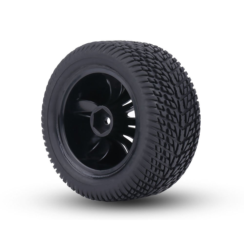 VGEBY 2Pcs 1:12 Scale RC Car Tires - Durable Rubber Off-Road Tires with Plastic Hubs for RC Racing Cars, Trucks & Deformation Models | Perfect for Outdoor Racing, Crawling & Off-Road Adventures