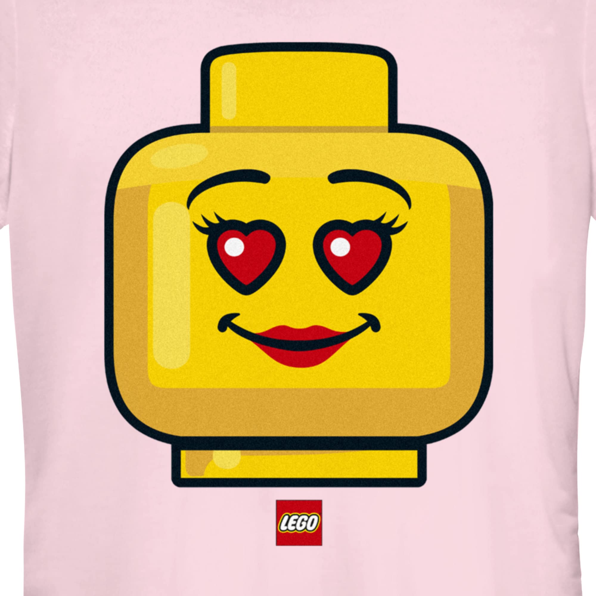 Fifth Sun Women's Lego Iconic Heart Eyes Short Sleeve T-Shirt - Cute Graphic Tee for Casual Wear, Outfits & Gifts