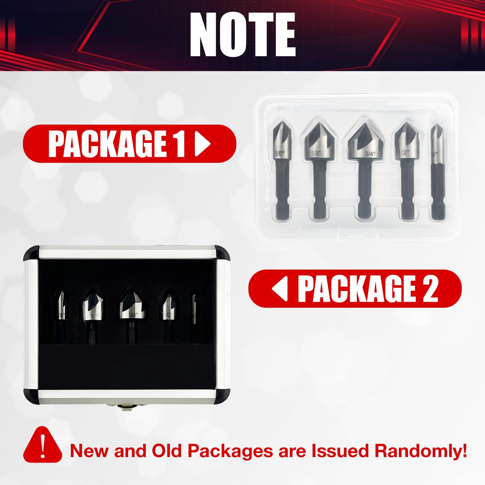 5-Piece Countersink Drill Bit Set - 82 Degree Pilot Point for Metal, Wood & Plastic - Perfect for Sink Holes in Mild Steel, Plywood, Hardwood & Fiberglass - Ideal for DIY Projects, Woodworking & Metal Fabrication